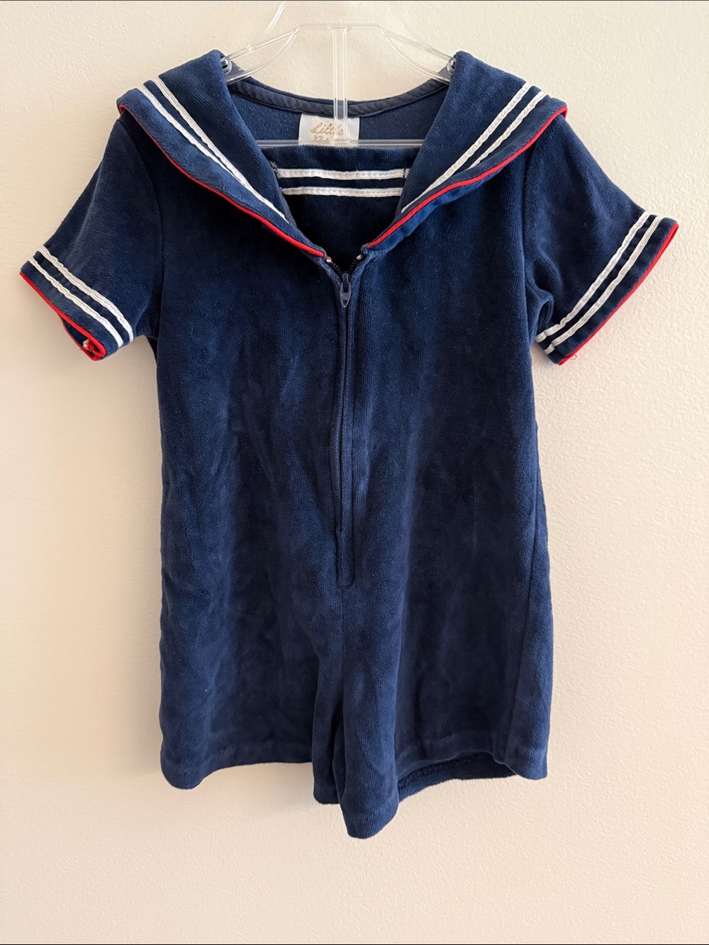 Navy Sailor-Style Kids One-Piece Romper